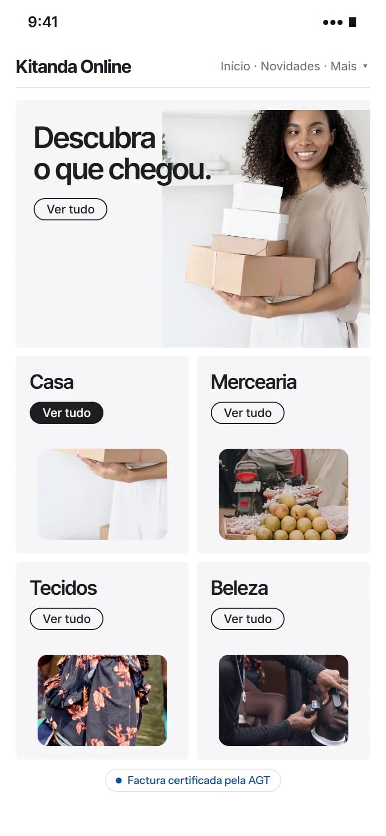 Uma página no tema Claro