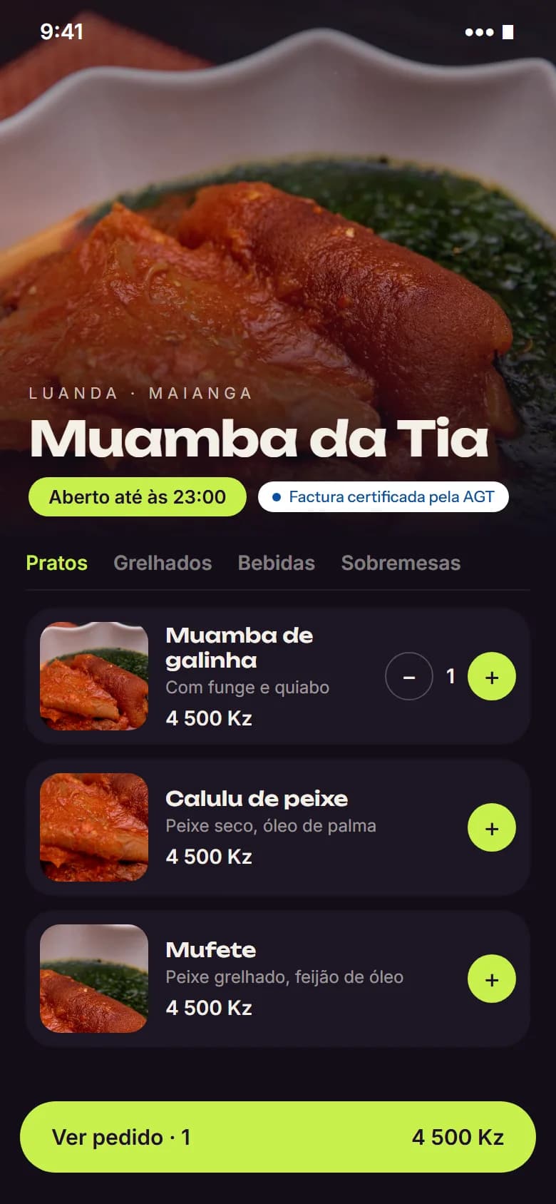 Uma página no tema Noite